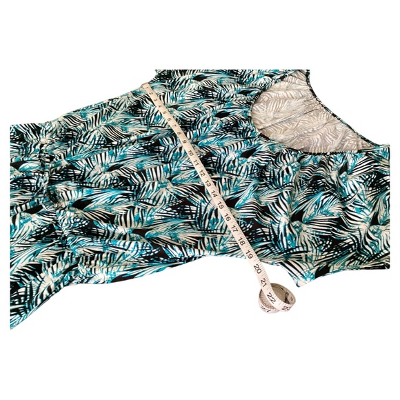 Kim Rogers Short Raglan Sleeve Tie Waist A-Line Dress Blue Black White Size XL - Picture 5 of 15